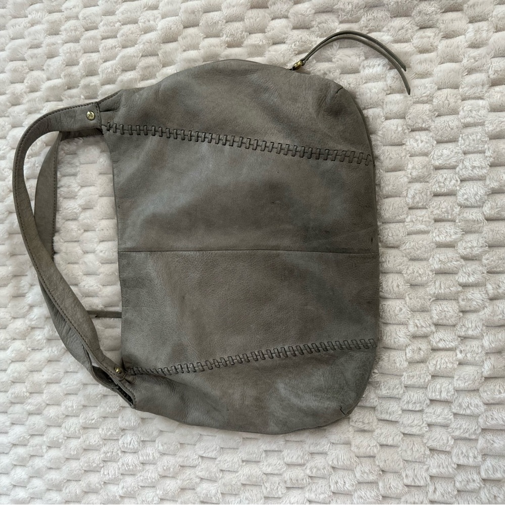 Gray Suede Hobo Bag